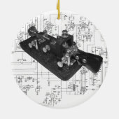 Morse Code Radio Key Schematisch Keramisch Ornament (Achterkant)