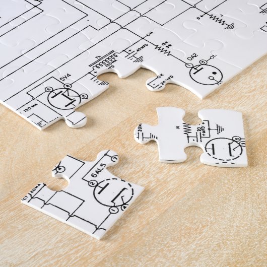 Morse Code Radio Key Schematisch Legpuzzel (Zijkant)