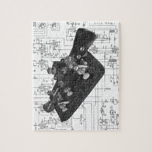 Morse Code Radio Key Schematisch Legpuzzel (Verticaal)