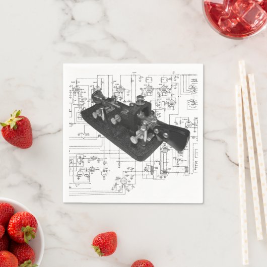 Morse Code Radio Key Schematisch Servetten (Insitu)