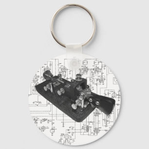 Morse Code Radio Key Schematisch Sleutelhanger