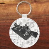 Morse Code Radio Key Schematisch Sleutelhanger (Voorkant)