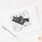 Morse Code Radio Key Schematisch Vierkante Sticker (Envelop)