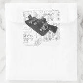 Morse Code Radio Key Schematisch Vierkante Sticker (Tas)