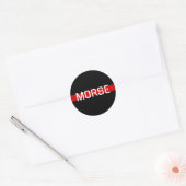 MORSE Code Red Line Design Ronde Sticker (Envelop)