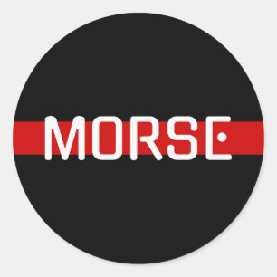 MORSE Code Red Line Design Ronde Sticker