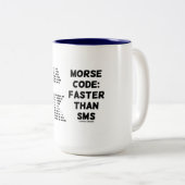 Morse Code: Sneller dan SMS (International Morse) Tweekleurige Koffiemok (Voorkant rechts)
