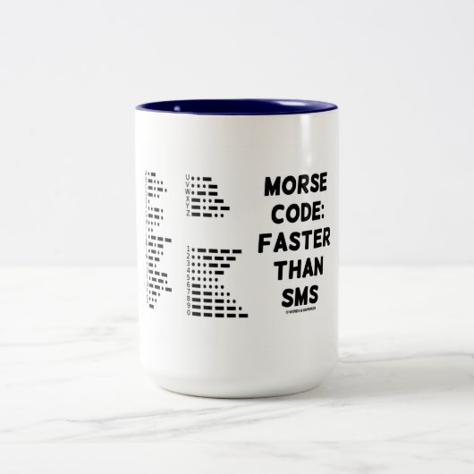 Morse Code: Sneller dan SMS (International Morse) Tweekleurige Koffiemok (Center)