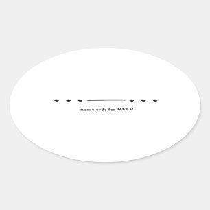 Morse code voor HELP Ovale Sticker