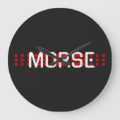 MORSE SOS – Red Signal Code Design Grote Klok (Voorkant)