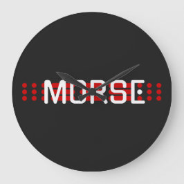 MORSE SOS – Red Signal Code Design Grote Klok