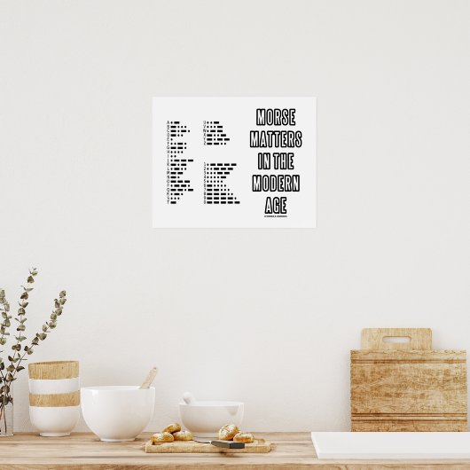 Morse zaken in de moderne tijd (morse code) poster (Keuken)