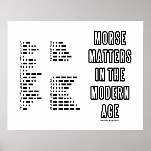 Morse zaken in de moderne tijd (morse code) poster (Voorkant)