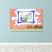 Morsecode | Absurde Woordspeling Humor 24x16 Canvas Afdruk (Insitu (Houten vloer))