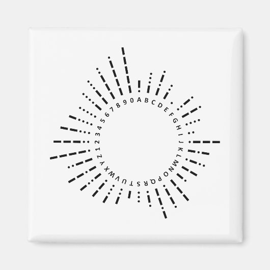 Morsecode Alfabet Magneet (Voorkant)