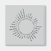 Morsecode Alfabet – Staalgrijs Design Magneet (Voorkant)