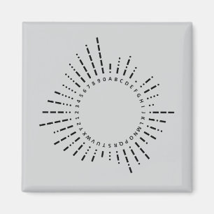 Morsecode Alfabet – Staalgrijs Design Magneet