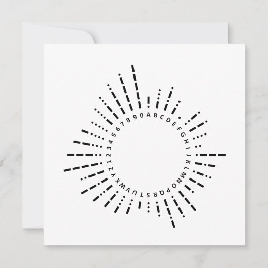 Morsecode Cirkelkaart A–Z & 0–9 Minimalistisch Kaart (Voorkant)