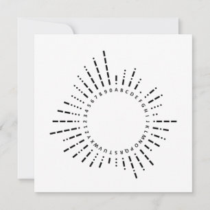 Morsecode Cirkelkaart A–Z & 0–9 Minimalistisch Kaart