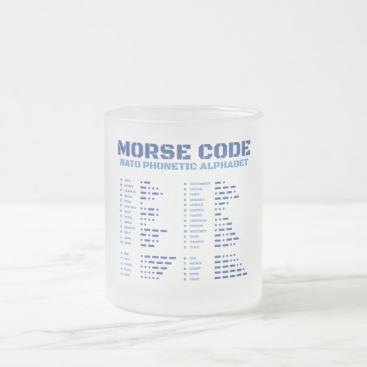Morsecode en het fonetisch alfabet van de NAVO Matglas Koffiemok (Center)