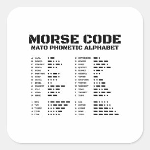 Morsecode & NATO-fonetisch alfabet Unieke editie Vierkante Sticker