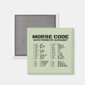 Morsecode NAVO-fonetisch alfabet Tactisch A Z Magneet (Voorkant / Achterkant)