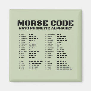 Morsecode NAVO-fonetisch alfabet Tactisch A Z Magneet
