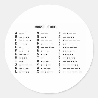 MORSECODE RONDE STICKER