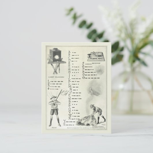 morsecode telegrafie briefkaart (Staand voorkant)