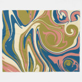 Morsen - Blauw, Olijfgroen, Roze en Cream Fleece Deken (Voorkant (Horizontaal))
