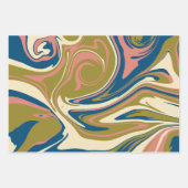 Morsen - Blauw, Olijfgroen, Roze en Cream Inpakpapier Vel (Voorkant 2)