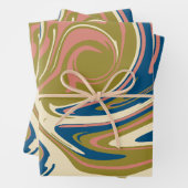 Morsen - Blauw, Olijfgroen, Roze en Cream Inpakpapier Vel (In situ)
