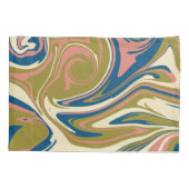 Morsen - Blauw, Olijfgroen, Roze en Cream Kussensloop (Achterkant-Links)