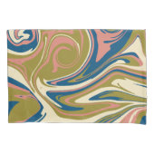 Morsen - Blauw, Olijfgroen, Roze en Cream Kussensloop (Voorkant-Links)