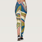 Morsen - Blauw, Olijfgroen, Roze en Cream Leggings (Achterkant)