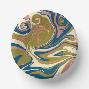 Morsen - Blauw, Olijfgroen, Roze en Cream Papieren Kommen