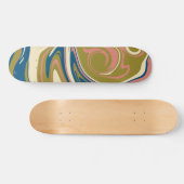 Morsen - Blauw, Olijfgroen, Roze en Cream Persoonlijk Skateboard (Horizontaal)
