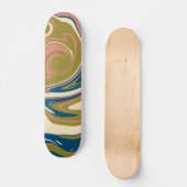Morsen - Blauw, Olijfgroen, Roze en Cream Persoonlijk Skateboard (Voorkant)