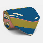 Morsen - Blauw, Olijfgroen, Roze en Cream Stropdas (Opgerold)