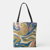 Morsen - Blauw, Olijfgroen, Roze en Cream Tote Bag (Achterkant)