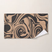 Morsen in Tan en Black retro, marmeren werveling Bad Handdoek (Handdoek)