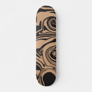 Morsen in Tan en Black retro, marmeren werveling Persoonlijk Skateboard