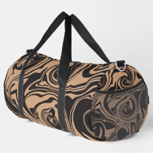 Morsen in Tan en Black retro, marmeren werveling Plunjezak