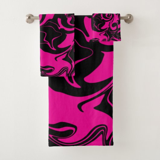 Morsen - Magenta en Black Bad Handdoek (Insitu)