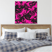 Morsen - Magenta en Black Canvas Afdruk (Insitu (Slaapkamer))