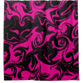 Morsen - Magenta en Black Douchegordijn (Voorkant)