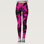 Morsen - Magenta en Black Leggings (Voorkant)