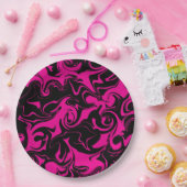 Morsen - Magenta en Black Papieren Bordje (Feest)