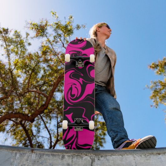Morsen - Magenta en Black Persoonlijk Skateboard (Buiten 1)