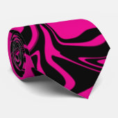 Morsen - Magenta en Black Stropdas (Opgerold)